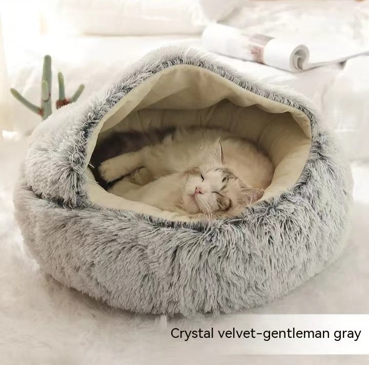 Haustierbett in Crystal Velvet Gentleman Grey