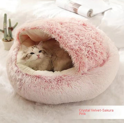 Haustierbett in Crystal Velvet Sakura Pink