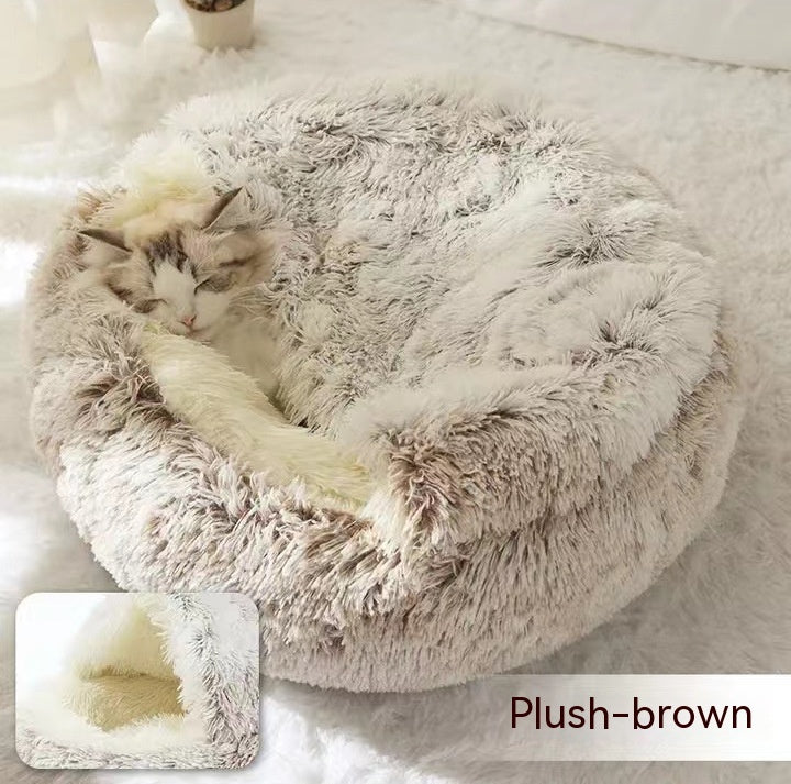 Haustierbett in Plush Brown